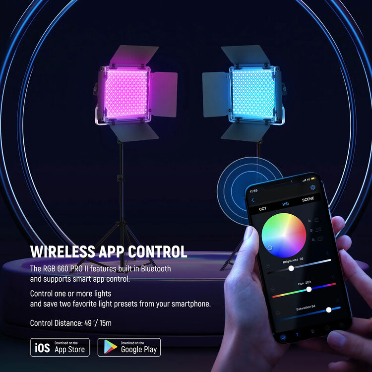 Neewer 660 PRO II RGB LED Panel — Kit 2 Panneaux — vue 7