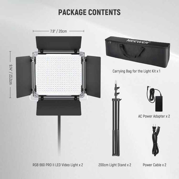Neewer 660 PRO II RGB LED Panel — Kit 2 Panneaux