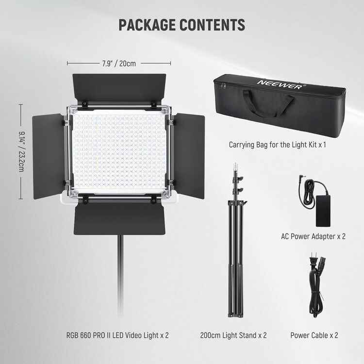 Neewer 660 PRO II RGB LED Panel — Kit 2 Panneaux — vue 2