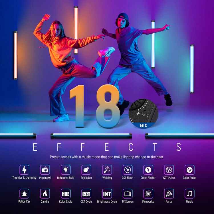 Neewer TL60 RGB LED Tube Light 60cm — vue 4