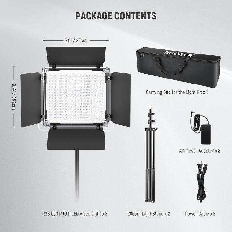 Neewer 660 PRO II RGB LED Panel — Kit 2 Panneaux — vue 2