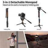 COMAN DK327AQ6 - Monopode Vidéo avec Tête Fluide Q6 et Base Trépied — miniature 4