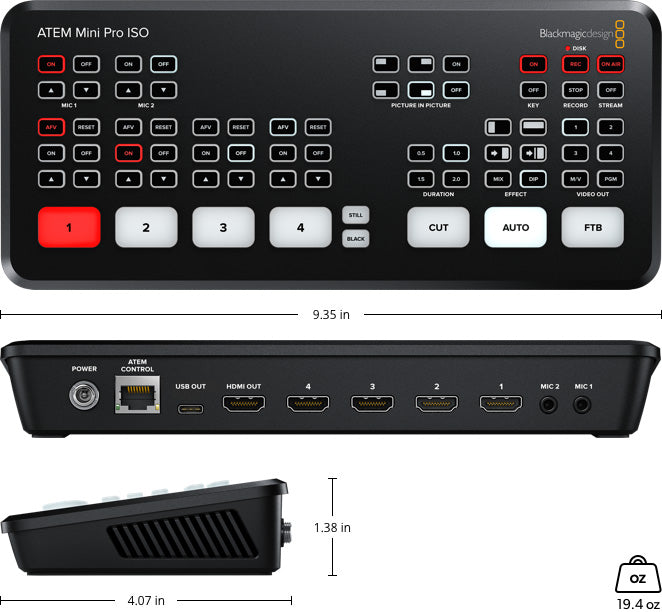 Blackmagic Design Atem Mini Pro Iso - Motion19 — vue 3