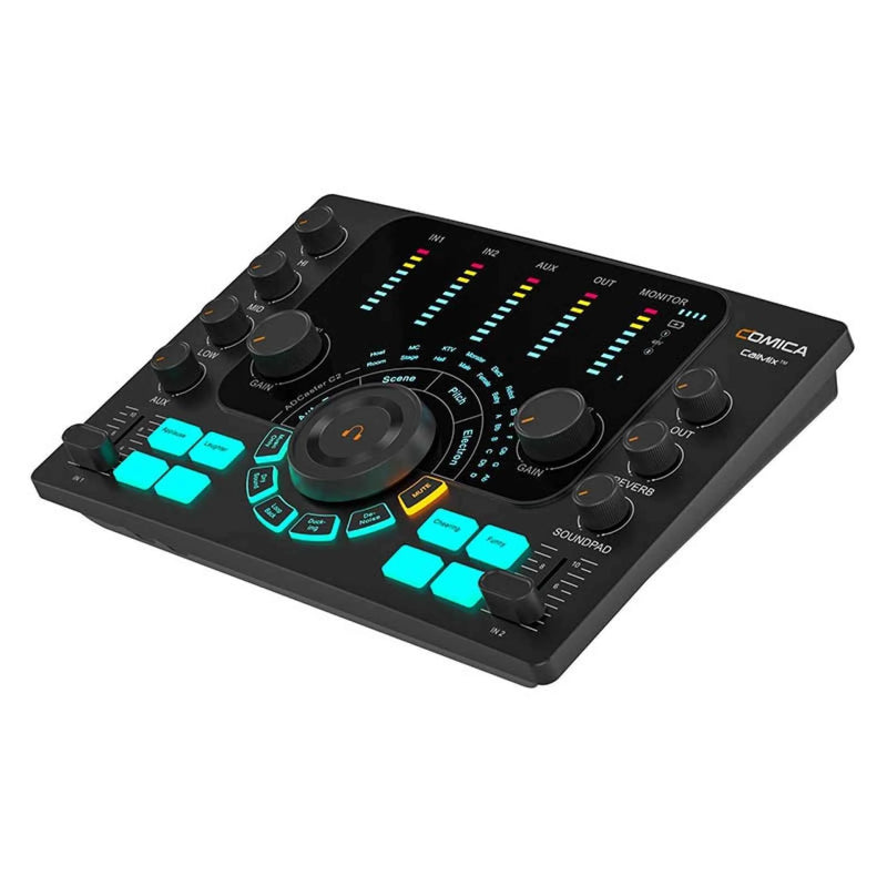 Comica ADCASTER C2 - Interface Audio Multifonction Podcast, Enregistrement & Streaming — vue 3