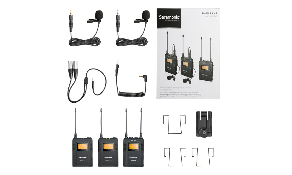 Système de microphone Lavalier sans fil UHF  Saramonic UwMic9 Kit2