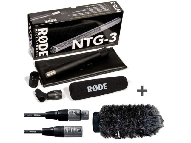 Rode microphone canon NTG-3 + brise vent WS7 + câble XLR 50cm  ( précommande )