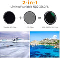 Filtre ND  K&F CONCEPT  réglable variable 2 en 1